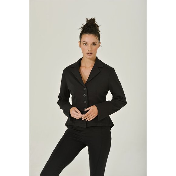 Black Peplum Jacket with Slit Sleeves | Eco-Friendly | Vintage Inspired | NWT - Picture 11 of 13